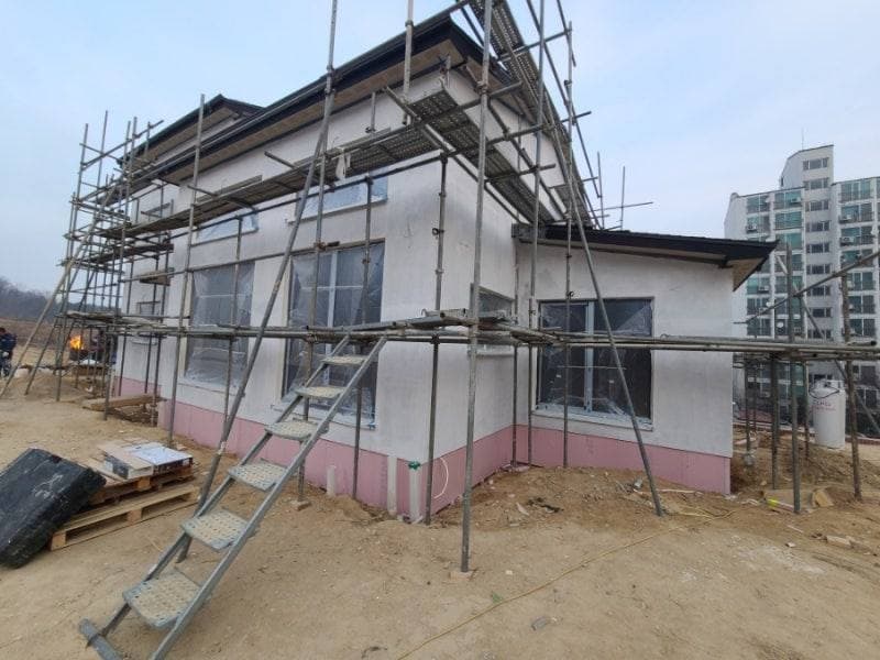 경기도 장호원읍 불연외단열미장마감 외단열 시공 공정 사진 4