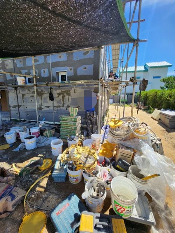 용인시 처인구 식금리 파렉스디피알 외단열미장마감 외단열 시공 공정 사진 4