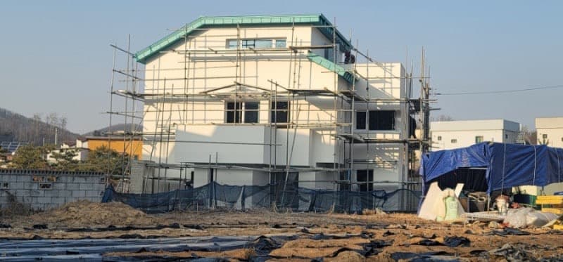 용인시 처인구 양지면 PAREX DPR외단열미장마감 현장
