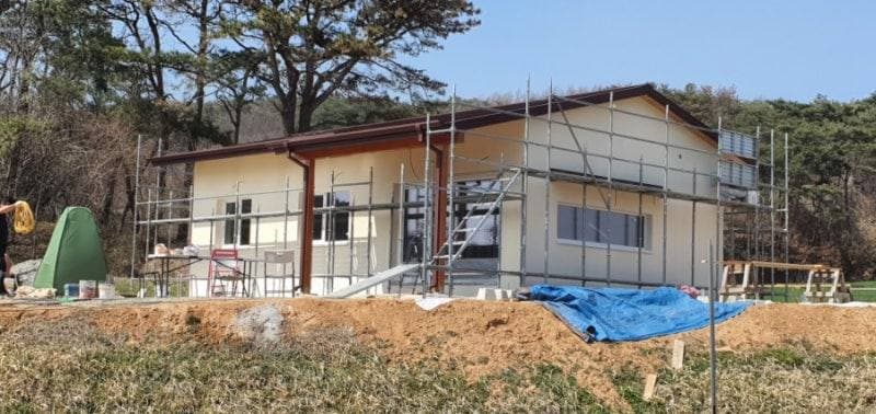 충남 홍성군 홍등면 무기질 불연 외단열 미장 마감 외단열 시공 공정 사진 6
