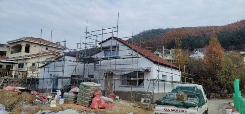 강원도 춘천시 사북면 파렉스디피알 외단열미장마감 외단열 시공 공정 사진 5