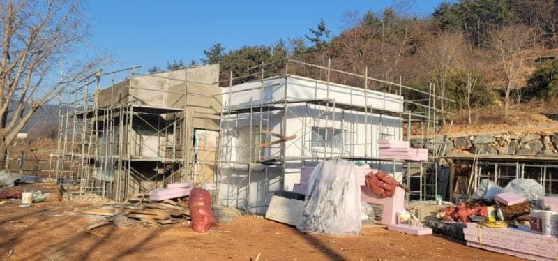 여수시 소라면 현천리 파렉스디피알 외단열미장마감 외단열 시공 공정 사진 4