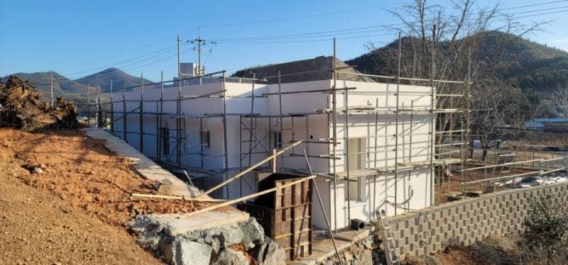 여수시 소라면 현천리 파렉스디피알 외단열미장마감 외단열 시공 공정 사진 6